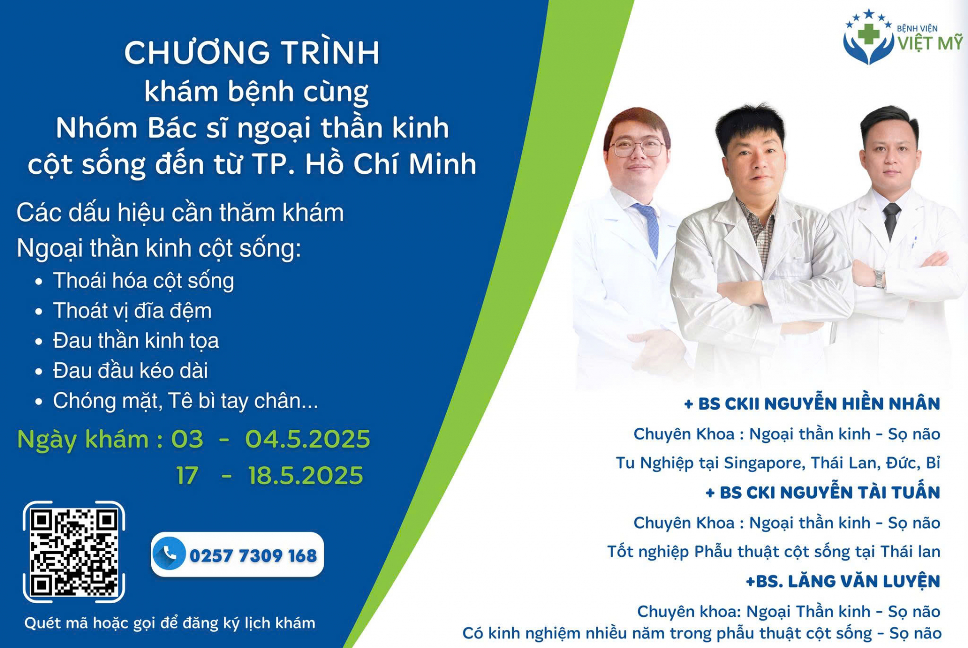 Cập nhật Chương trình khám đặt lịch trước và Khám Ngoại Thần kinh tháng 5, 6 tại Bệnh viện Việt Mỹ Phú Yên