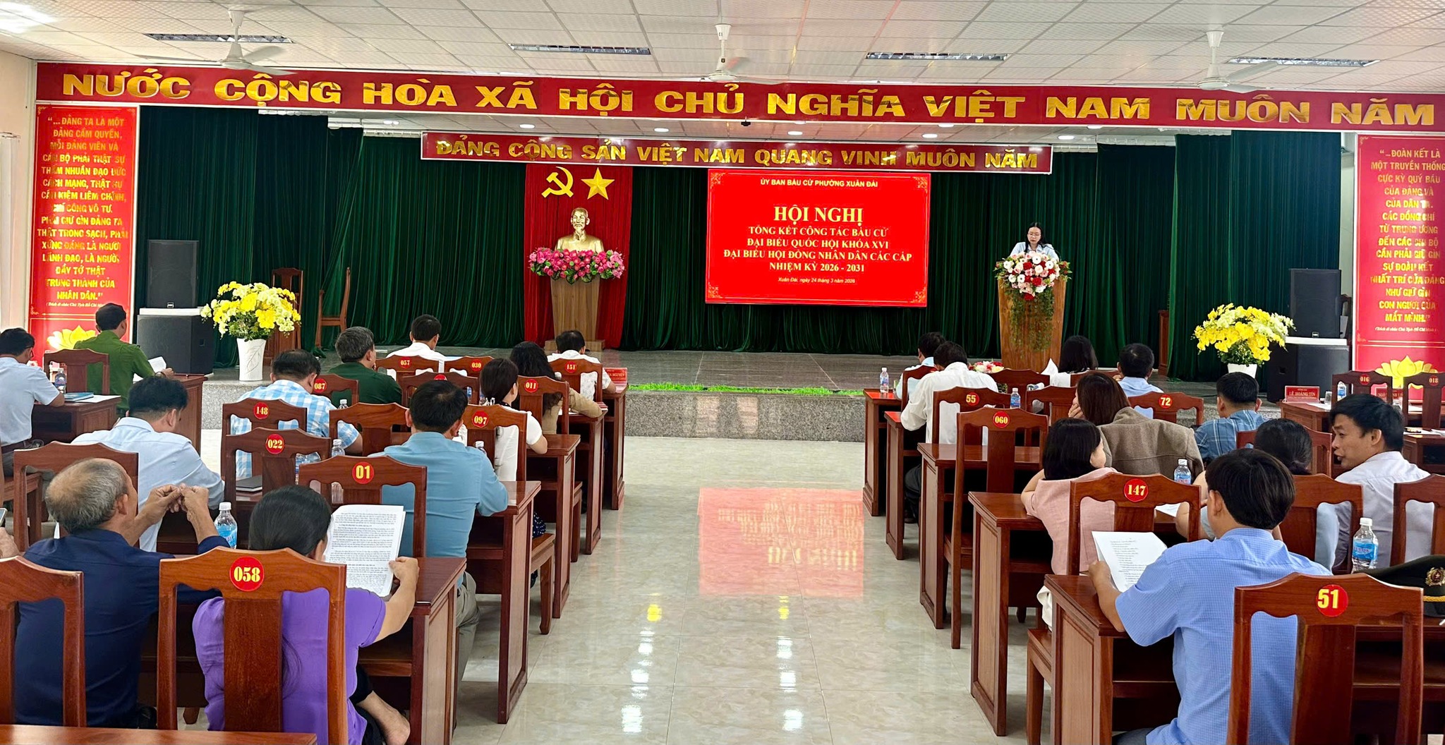 Phường Xuân Đài tổ chức hội nghị tổng kết công tác bầu cử ĐBQH khóa XVI và đại biểu HĐND các cấp nhiệm kỳ 2026-2031